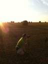 Behind the scenes shot of Thomas holm in a field